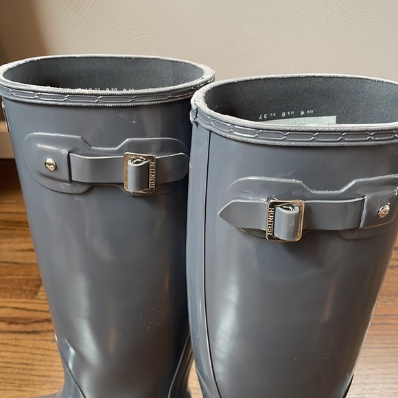 Hunter Womens Boots - Tall Gray Glossy - Picture 6 of 6